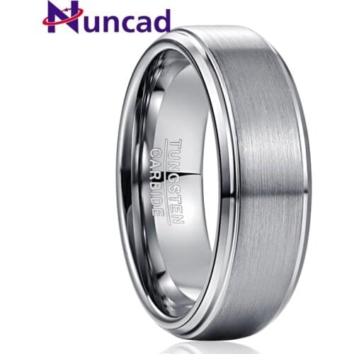 Nuncad 8mm Silver Color Frosted Surface 100% Pure Tungsten Steel Ring For Men Wedding Rings Size 7-12 Women And Men Jewelry New