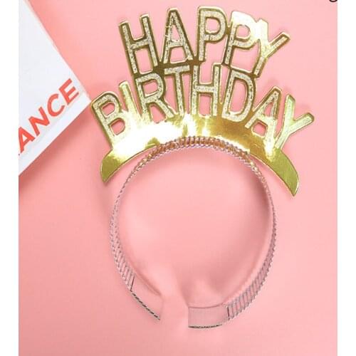 24 Pcs Fashion Paper Party Girl Adlut Kids Happy Birthday Hairband Headband Headdress for Party Hair Hoop Costume Christmas