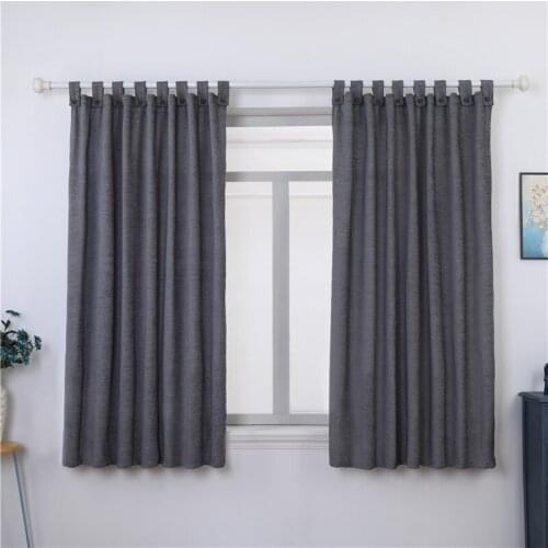 Sling Solid Color Chenille Short Blackout Curtains for Living Room Balcony Decorations Window Panels Bedroom Kitchen