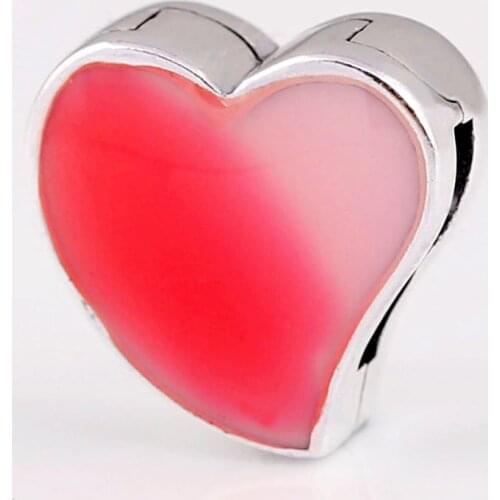 Original Reflexions Asymmetric Heart Of Love Clip Stopper Lock Beads Fit 925 Sterling Silver Charm Bracelet Diy Jewelry