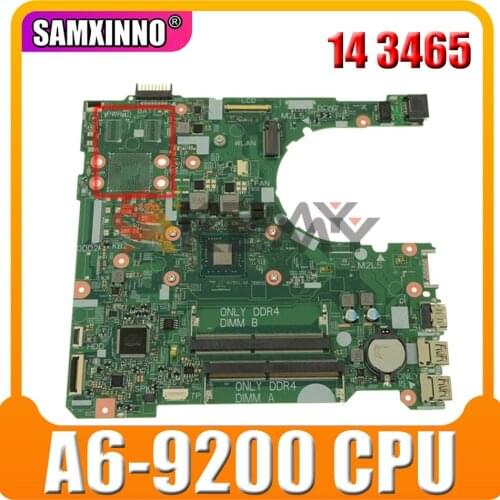 Original CN-0NV2JC 0NV2JC NV2JC Laptop motherboard For DELL Inspiron 14 3465 15 3565 Core A6-9200 AM9200 Mainboard 16808-1