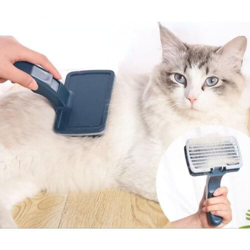 Plastic Blue Pet Hair Removal Broom Self-cleaning Scaling Manual Dog Hair Removal Comb Cat Groom Brush Dogs Hair Grooming Tools