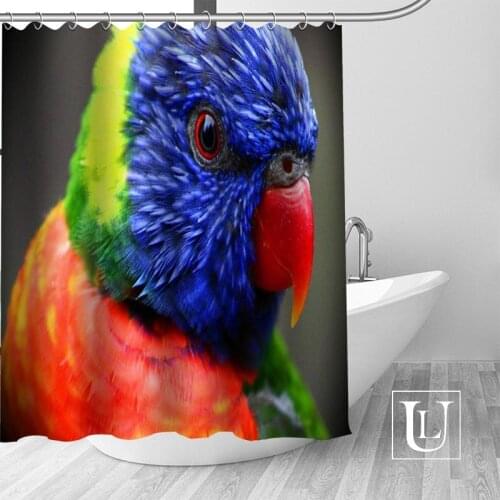 Custom Parrot Painting Bath Curtain Fabric Modern Shower Curtain bathroom beautiful Curtains Bath decor
