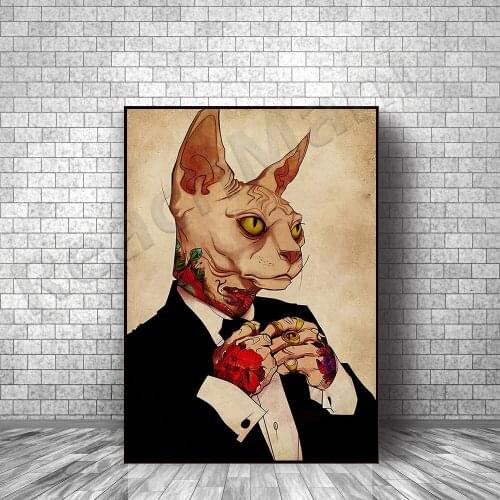 Cat Poster / Sphinx Cat Poster / Sphinx Lover Gift / Cat Wall Art