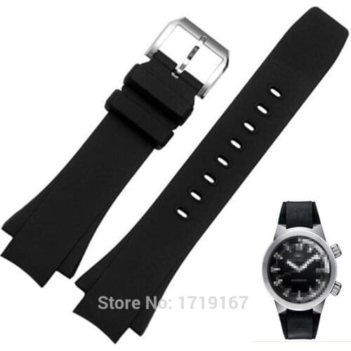 New Silicon Rubber Strap 26*16mm black port watchband Watch Band for Ocean watches Replacement