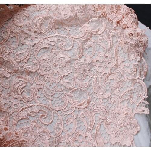 Pink Water Soluble Three-dimensional African lace Venice Lace Fabrics For Wedding Dress