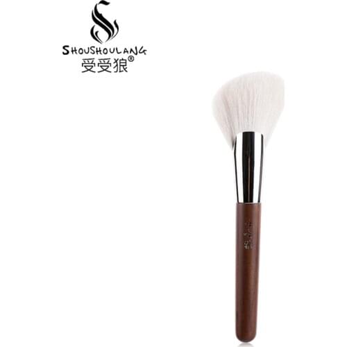 Shoushoulang Professional Make Up Brush Fan Shape Angled Contour Sculpting Brush 21# Soft Saibikoho Goat Hair Makeup Brushes