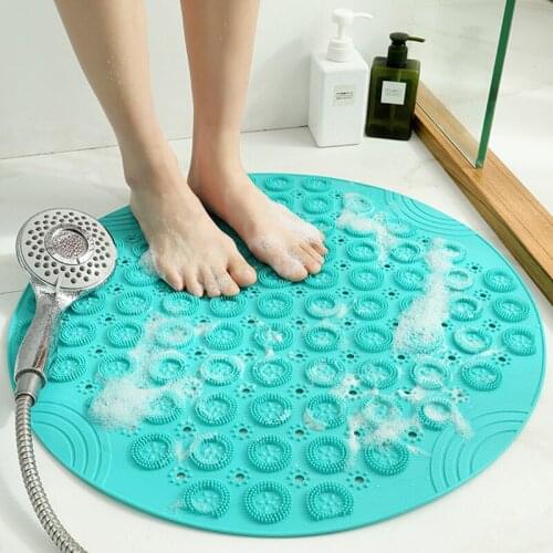 55cm round pvc non-slip bathroom silicone shower bathroom pad dead skin brush particle point non-slip bathroom mat