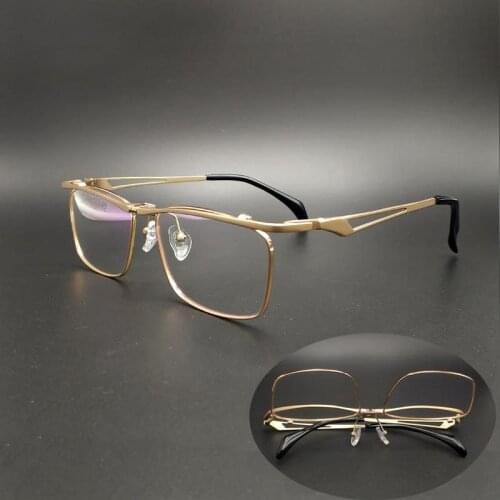 High quality pure titanium square flip up Reading Glasses Men Women Folding Anti-Blu-ray Glasses Presbyopic Eyeglasses 1.00 2.00