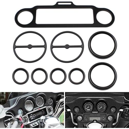 Stereo Accent Speedometer Speaker Trim Ring set Cover For Harley Touring Electra Street Glide 1996-2013 Chrome