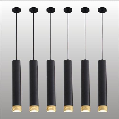 Thrisdar 33/43/50CM Cylinder LED Pendant Lights Modern Long Tube Lamps Dining Room Living Room Shop Bar Decor Cord Hanging Lamps