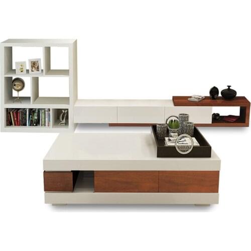 TV stand living room home furniture TV table modern style fashionable TV cabinet paint white/black TV unit + coffee centro table