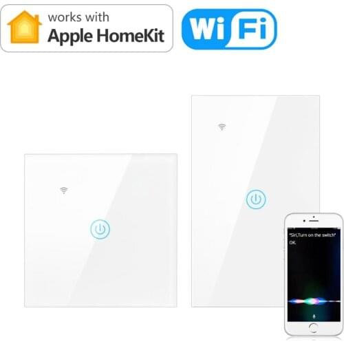 Apple Homekit DIY Smart WIFI LED light Switch Touch Sensor Smart Wall Switch Siri Voice Control work with Homekit APP US EU