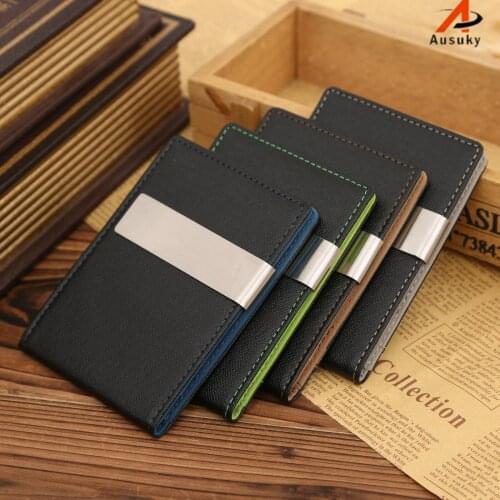 High Quality soft PU leather money clip coin pocket slim money clip for men wallets purse money holder money clip 40