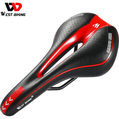 WEST BIKING Soft Bike Bicycle Saddle PU Leather Comfortable Road Mountain Bike Seat Sponge Cushion Shockproof Front Seat Mat