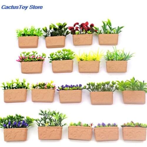 1/12 Dollhouse Artificial Flower Miniature Simulation Mini Exquisite Green Plant Ornament DIY Doll House Accessories Kid Toys