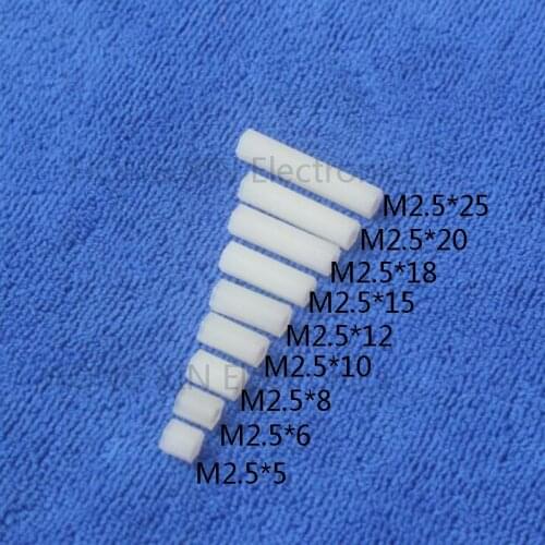 M2.5*5/6/8/10/12/15/18/20/25 1pcs White nylon Standoff Spacer Standard M2.5 Female-Female Standoff Kit Repair parts