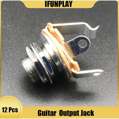 12pcs 6.35 mm 1/4 2-Conductor Mono Chassis Jack Guitarra Pickup Amplifier Input Output Jack Guitar Parts Accessories
