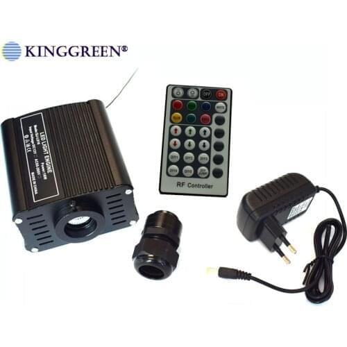 1X High quality DC12V RGBW color LED 16W fiber optic light engine with 24 key RF remote controller free shipping