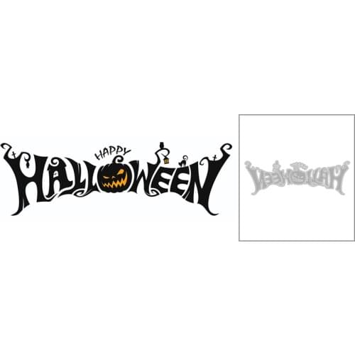 2020 New Halloween Metal Cutting Dies English Words and Pumpkin Die Cut Scrapbooking For Craft Card Paper Making no Stamps Sets
