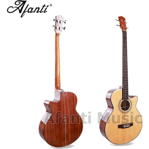 Afanti Music 4 strings Bass wood guitar Spruce top / Sapele Back & Sides Bass Acoustic guitar (WY-058)