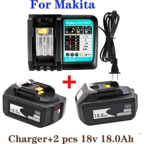 Latest Upgraded BL1860 Rechargeable Battery 18V 18000mAh Lithium ion for Makita 18v Battery BL1840 BL1850 BL1830 BL1860B LXT 400