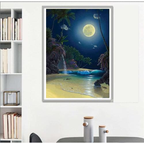 DIY diamond mosaic Sale Diamond painting Full Moon night Scenic 3D diamond embroidery Sale beaded embroidery Home Wall sticker