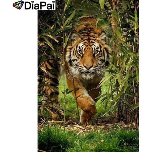 DIAPAI Diamond Painting 5D DIY 100% Full Square/Round Drill "Animal tiger" Diamond Embroidery Cross Stitch 3D Decor A24510