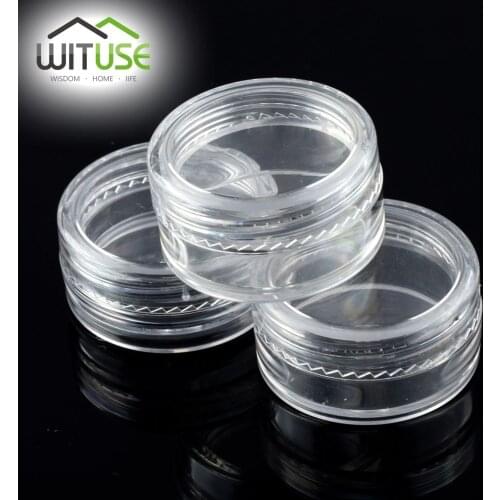 40PC/lot Cosmetics Jar Box Makeup Cream Nail Art Cosmetic Bead Storage Pot Container Round Bottle Plastic Transparent empty Case