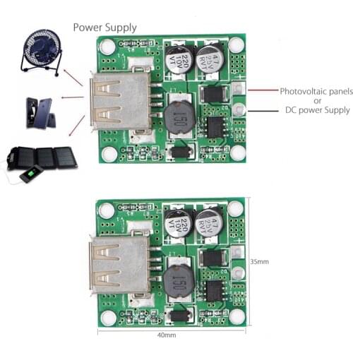 5V 2A Power Bank Solar Panel Voltage Controller Charge USB Regulator 5V-20V Input 5Vdc Output For Cell Phone Work