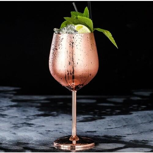 304 Stainless Steel Red Wine Glass Silver Rose Gold Goblets Juice Drink Champagne Goblet Party Barware Kitchen Tools 500ml