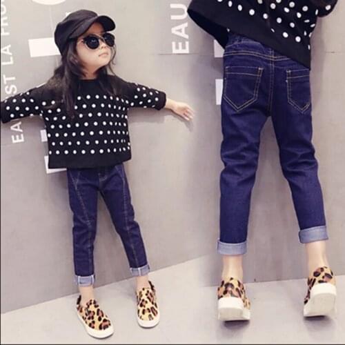 Girls Jeans Kids Legging Jeans Fashion 2021 New Autumn Leisure Pencil Jeans Harem Denni Jeans for Teen Girls Age 3-10Y