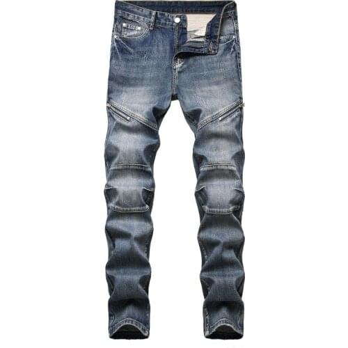 New Fashion Jeans Casual Skinny Slim Fit Denim Pants Biker Hip Hop Jeans Men Plus Size 42