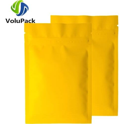 Eco Heat Seal Aluminum Foil Mylar Plastic Bags Matte Orange Flat Tear Notch Pouches Reusable Smell Proof Ziplock Packaging Bags