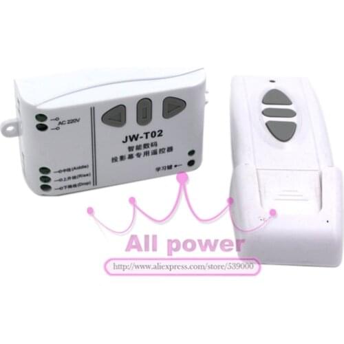 AC 220V Electrical Projection Screen Controller Curtain Motor Controller Wireless Remote Control UP DOWN Switch Button