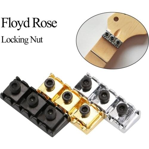 Electric Guitar Locking Nut 42mm String Lock Replacement For Floyd Rose Strat/Squier Tremolo Bridge With Mounting Screws Spanner