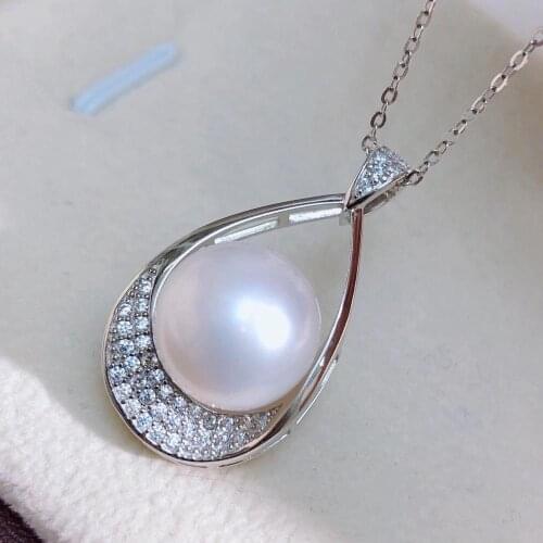 Nice Quality 925 Sterling Silver Pendant Base Settings Mountings Findings Parts for Pearl Crystal Jade Agate Beads Stones