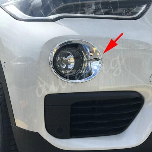 Chrome Front Fog Light Cover Surrounds Ring For BMW X1 F48 2016-2019