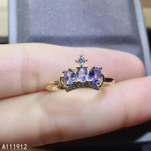KJJEAXCMY fine jewelry natural Tanzanite 925 sterling silver new women ring support test beautiful