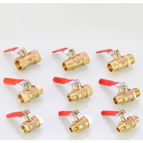 Brass Mini Ball Valve 1/8" 1/4" 3/8" 1/2" BSP Female Male Coupler Adapter Air Water Oil Flow Control Plumbing Fitting