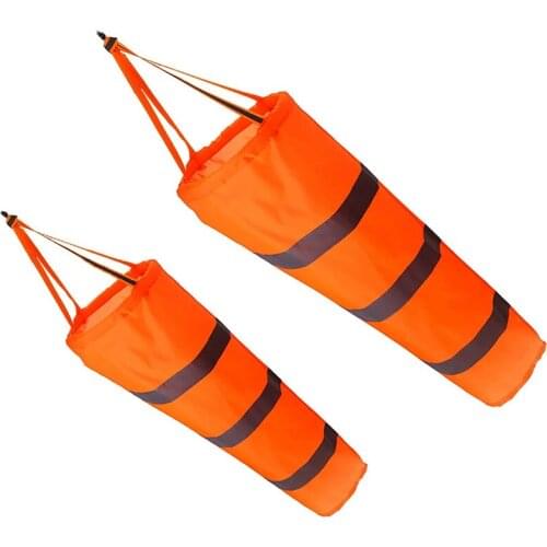 TOP 2PCS 30 Inch Windsock Wind Direction Measurement Sock Bag with Reflective Belt for Outdoors Airport Farm & Park