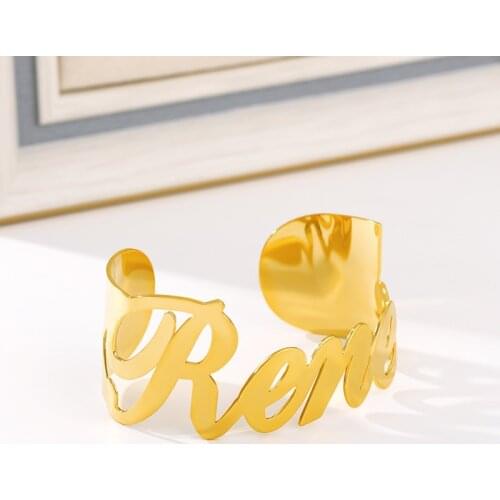 Stainless Steel Customized Name Bracelets for Women Gold Silver Color Bracelet Personalized Charm Bangle Valentine Jewelry Gift