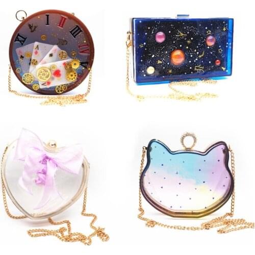 2021 New Clear Silicone Round DIY Dynamic Liquid Quicksand Bag Mold UV Resin Mold Craft 2020 trend