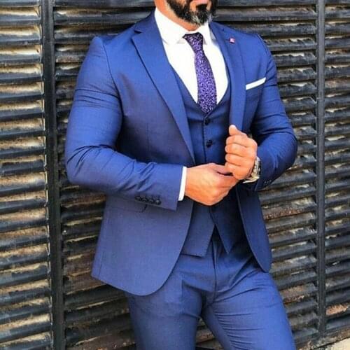 2020 Autumn New Tailor Made Men Suits Fashion Leisure Oversize Slim Fit Dark Blue Groomsmen Tuxedos Wedding Party Men Clothing