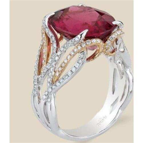 2021 New Arrival Vintage Jewelry 925 Silver Fill Red Garnet Oval Cut Party Handmade Women Wedding Engagement Band Ring Gift