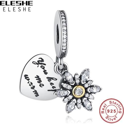 New Arrival 925 Sterling Silver Vintage Engrave Heart Shape Daisy Beads Fit Charms Bracelet Jewelry Making Gift