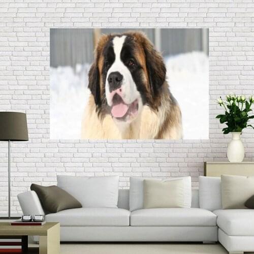 New Arrival Saint Bernard DOG Poster Canvas Fabric Home Decoration Bright Color Print Bedroom Wall Poster Modern Pop A12.2