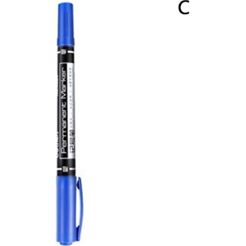 Twin Tip Permanent Markers, Fine Point, ( Black, Blue, Ink, 0.5mm-1mm ) Office Red Stationery Supplies Highlighter U3O9