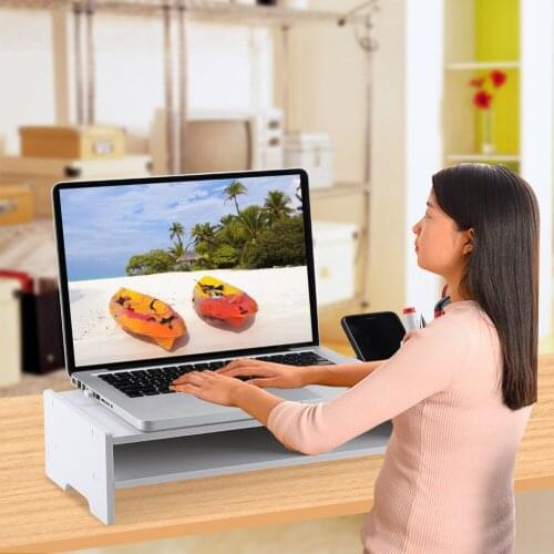 Computer Monitor Riser Laptop PC Stand Home Office Desktop Table Storage Organizer Shelf