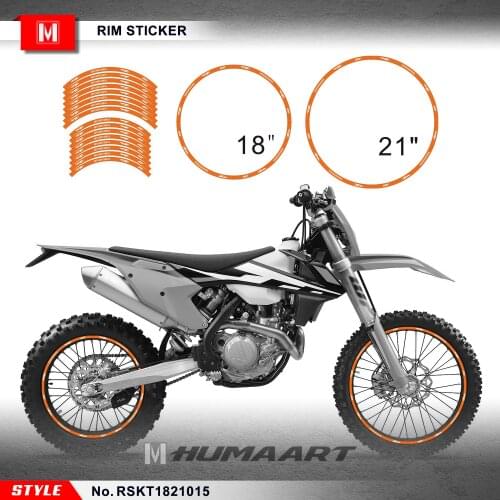 HUMAART Custom Wheel Decals 21'' x 18'' Rim Stickers for Motorcycle Enduro Motocross, Style No.RSKT1821015